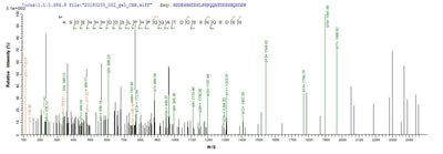 Based on the SEQUEST from database of E.coli host and target protein, the LC-MS/MS Analysis result of this product could indicate that this peptide derived from E.coli-expressed Epstein-Barr virus (strain Raji) (HHV-4) (Human herpesvirus 4) LMP1.