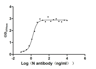 Activity Measured by its binding ability in a functional ELISA. Immobilized N) at 2 μg/ml can bind N Recombinant Antibody, the EC 50 of N Recombinant Antibody is 1.304 - 1.875 ng/ml.