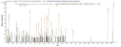 Based on the SEQUEST from database of E.coli host and target protein, the LC-MS/MS Analysis result of this product could indicate that this peptide derived from E.coli-expressed Homo sapiens (Human) CT83.