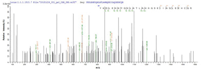 Based on the SEQUEST from database of E.coli host and target protein, the LC-MS/MS Analysis result of this product could indicate that this peptide derived from E.coli-expressed Homo sapiens (Human) ANGPTL2.