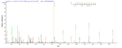 Based on the SEQUEST from database of Yeast host and target protein, the LC-MS/MS Analysis result of this product could indicate that this peptide derived from Yeast-expressed Saccharomyces cerevisiae (strain ATCC 204508 / S288c) (Baker's yeast) DOG1.